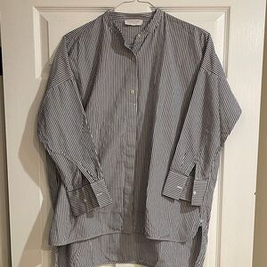 Everlane Black and White Striped Top